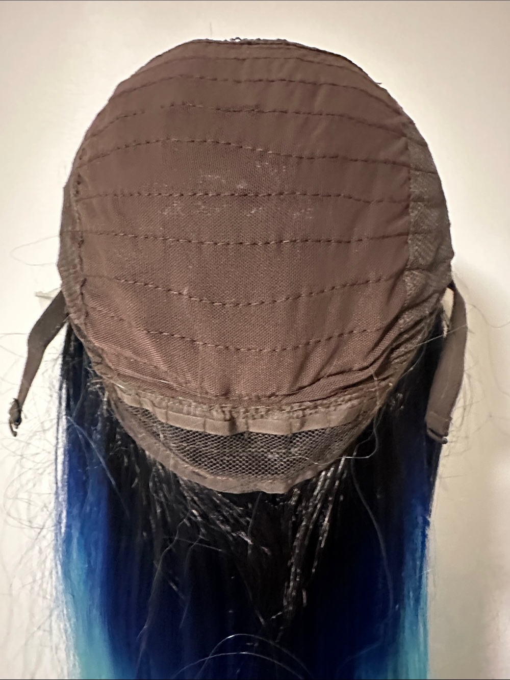 Blue Ombre Long Straight Women's Wig - Teal to Navy 33” - Picture 7 of 8